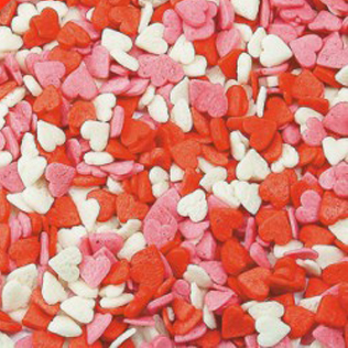 купить Декоративные посыпки "Сердечки красно-бело-розовые" мини 0,75 кг 16021
