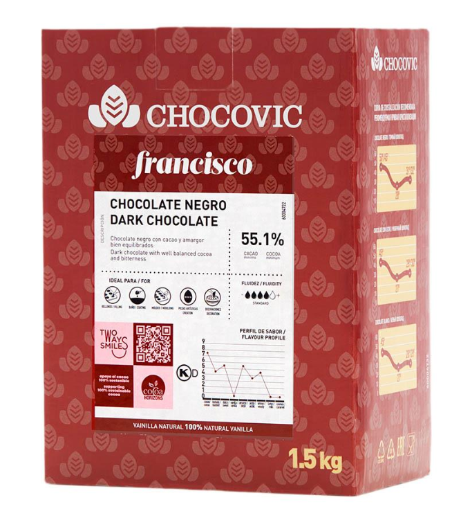 купить Шоколад темный Francisco Chocovic  55.1% CHD-Q56CHCV-69B 1,5кг