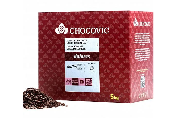 купить Термостабильные капли из темного шоколада Dolores Chocovic CHD-DR-854CHVC-94B, 5 кг