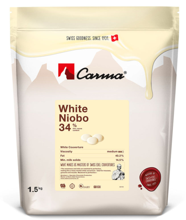 купить Шоколад белый Carma White Niobo 34%  CHW-O050NIBOE6-Z71, 1,5кг