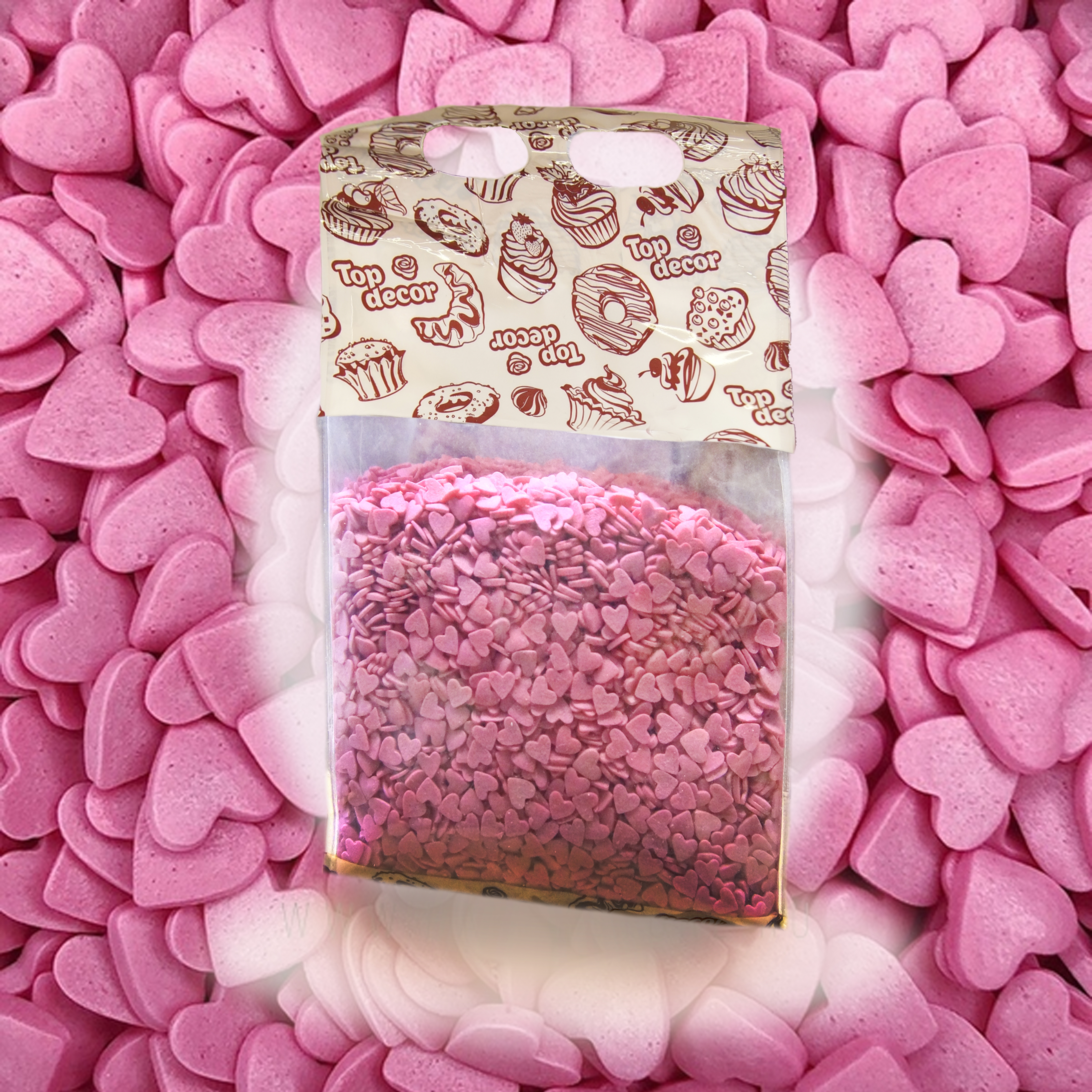 купить Декоративные посыпки "Сердечки розовые "  0,75кг