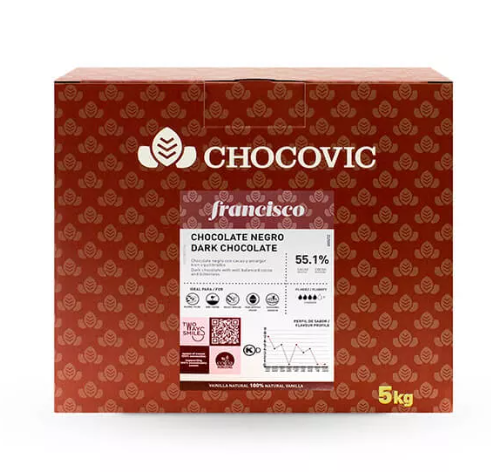 купить Шоколад темный Chocovic Francisco 55,1% CHD-Q56CHCV-94B (CHD-11Q11CHVC-25B) 3*5кг