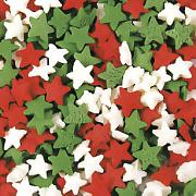 купить Декоративные посыпки "Звезды красные, белые, зеленые" 0,75кг 15772  в интернет-магазине